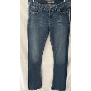 BKE Kate Distressed Denim Bootcut Jeans Size 33 x 37.5